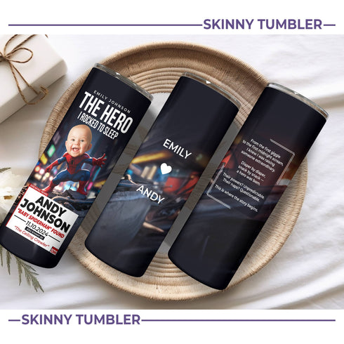 Personalized Baby Iron Man Tumbler – Custom CNN Parody Superhero Cup for Mom & Baby